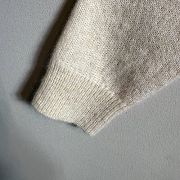 Dylan Harper Sweater Pullover Women's Small Tan Pink Knit Alpaca Wool Crewneck - Picture 10 of 14